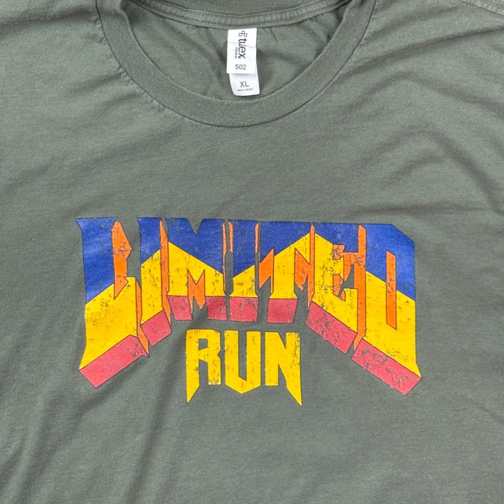 Limited Run Games T Shirt Mens XL Doom Style Logo LRG Gaming Green Tee